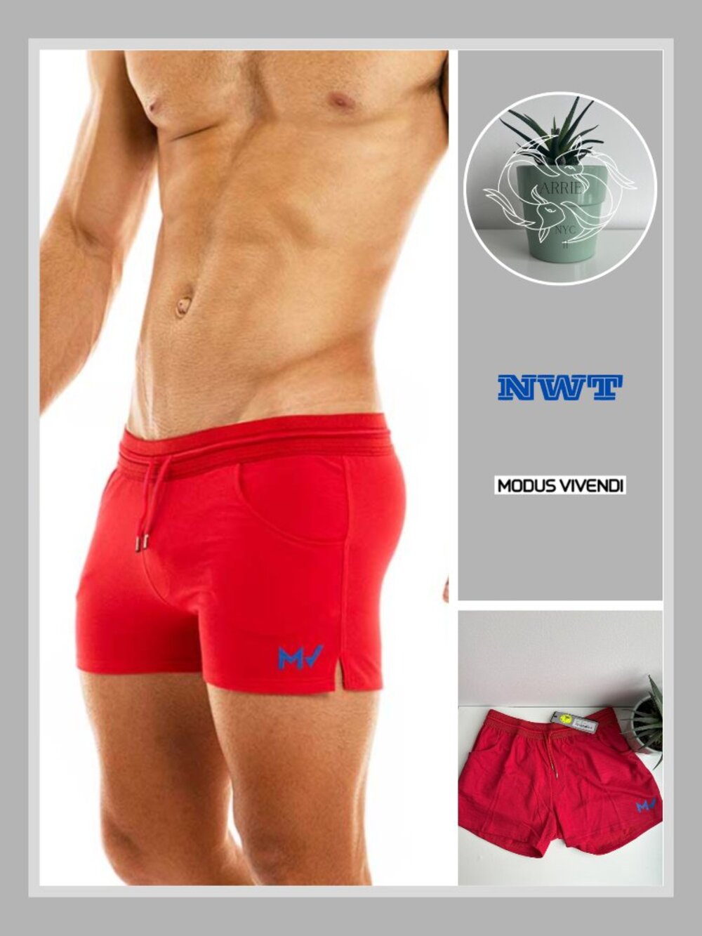 Modus Vivendi - Men's Athletic Shorts from the Peace Line - Red (L)